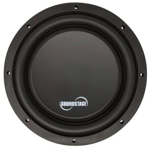 Soundstage 10" Shallow 300 Watts RMS Dual 4 Ohm Subwoofer with 48oz Magnet